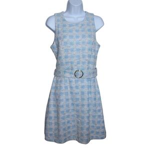 Zarr Collection Blue Tweed Mini Dress Size 6